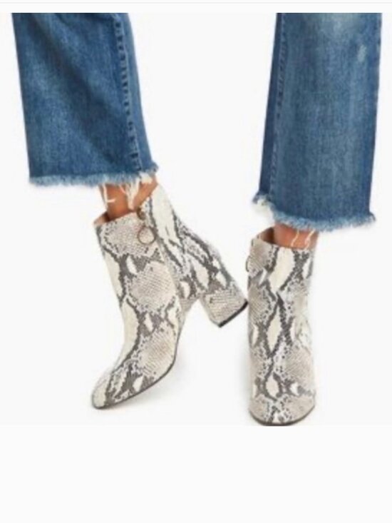Able Shoes - Able Women’s 8 Celina Snakeskin Ankle Boot Block Heel